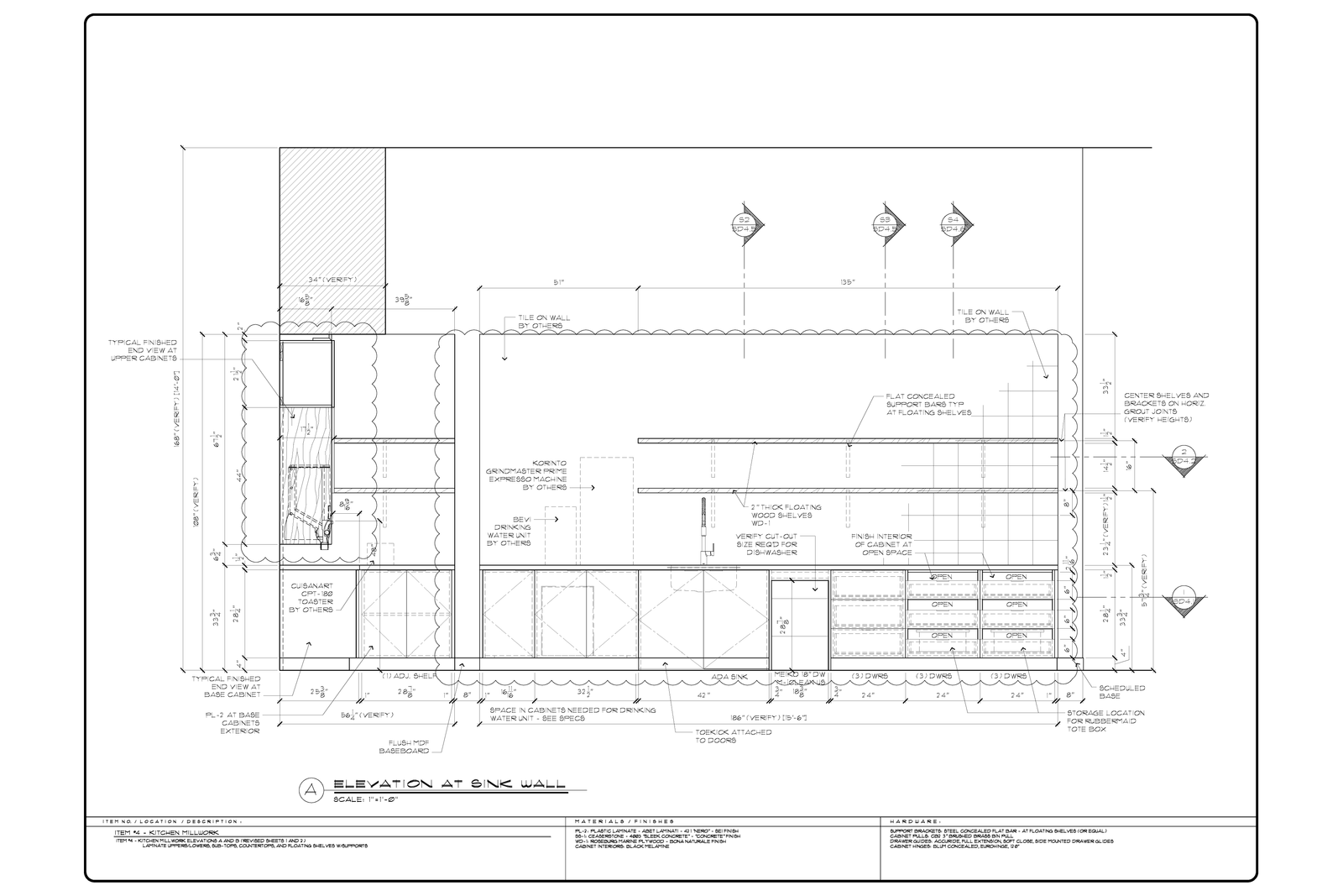 Sample millwork drawing